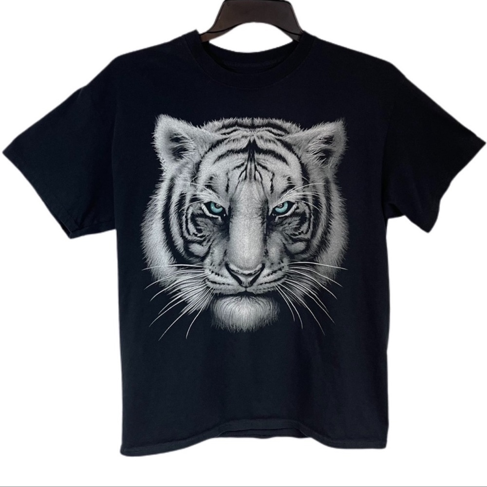 DOM White Bengal Tiger Graphic Tee Shirt L Big Cat